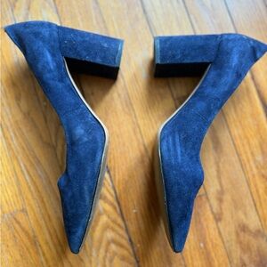 Blue Faux Suede Stack Heels - by 1.State - Size 9